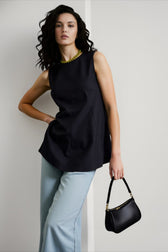 French Linen Crew Neck Blouse