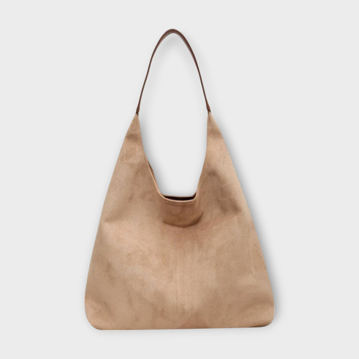 Suede Look Slouchy Hobo Shoulder Bag