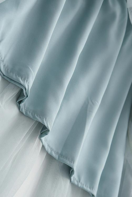 Patchwork Gauze Bubble Skirt