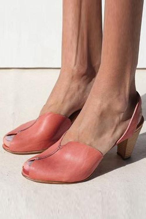 Plain Peep Toe Casual Date Sandals