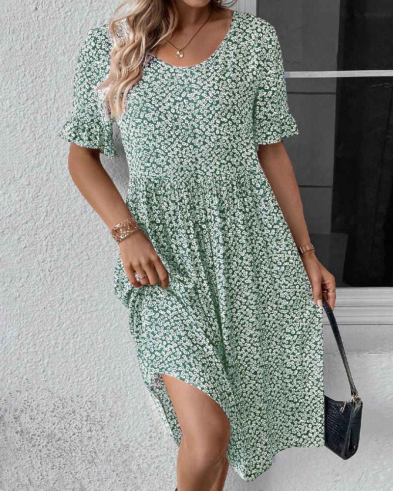 Adrianna Premium Bloom Midi Dress Everyday Luxe Edit