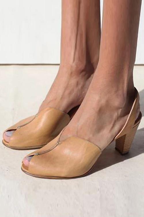 Plain Peep Toe Casual Date Sandals