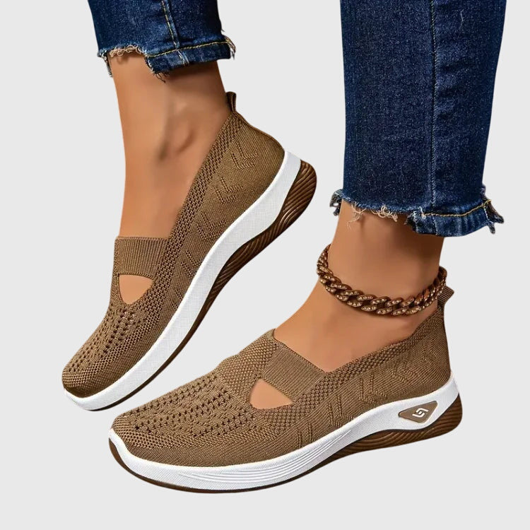 Mesh Cut Out Slip On Platform Sneakers