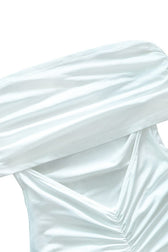 Solid Off Shoulder Ruched Formal Dress