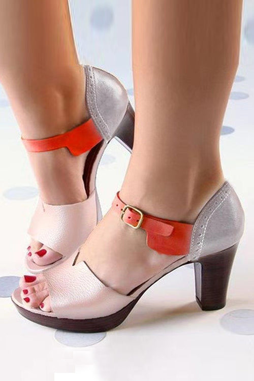 Ankle Strap Chunky Heel Sandals