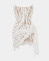 Lace Strapless Corset Mini Dress