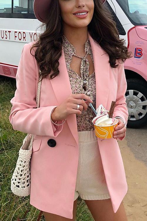 Button Wine Red Blazer