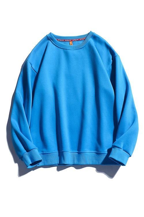 Solid O Neck Long Sleeve Hoodie