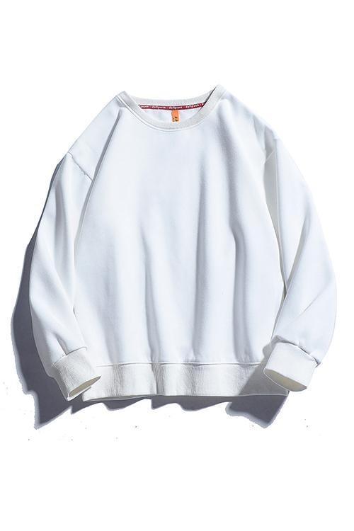 Solid O Neck Long Sleeve Hoodie