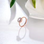 Titanium Steel Shining Diamond Hoop Ring Rose Gold / 6号