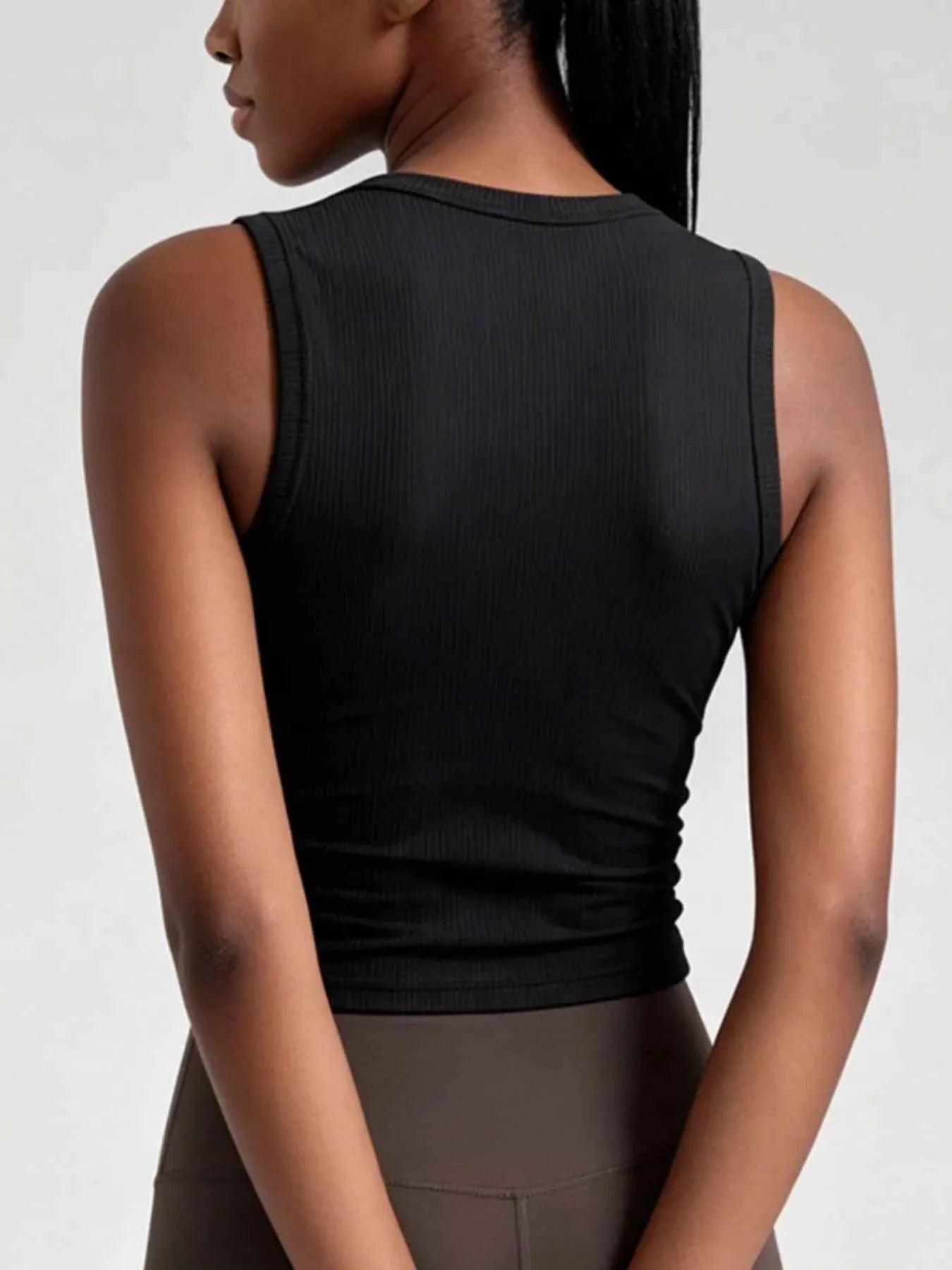 Ribbed Ruched Active Tank