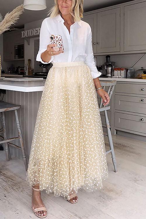 Star Moon A Line Mesh Skirts