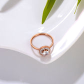 Titanium Steel Shining Diamond Hoop Ring