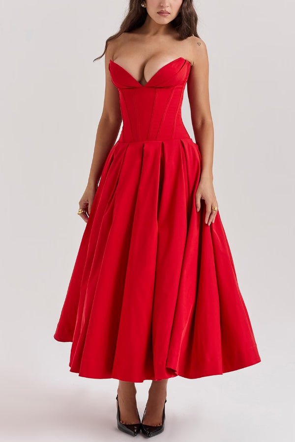Exclusive Lorelei Strapless Midi Dress Premium Wardrobe Essential