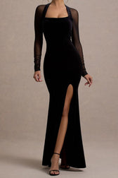 Mesh Panel Split Maxi Dress 4