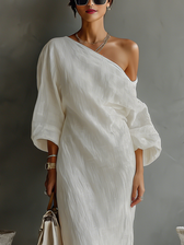 One Shoulder Long Sleeve Maxi Dress Summer 5