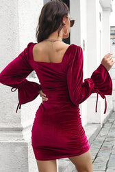 Today's The Day Velvet Drawstring Mini Dress - 4 Colors 8