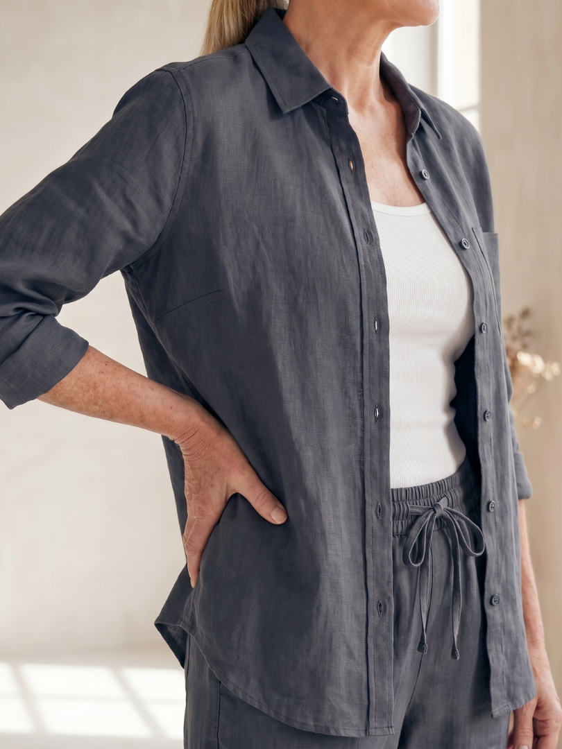 Long Sleeve Shirt and Tapered Pants Two Piece Set