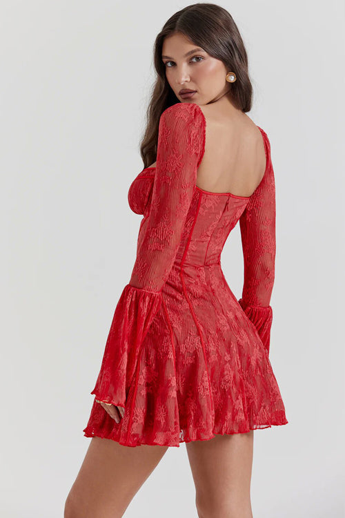 Days of Beauty Lace Long Sleeve Mini Dress - 3 Colors - View 19
