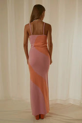 Abstract Print Knit Spaghetti Strap Bodycon Maxi Dress 10