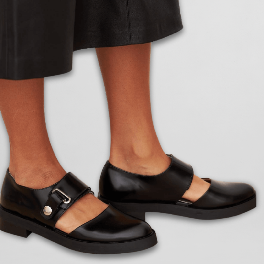 Buckle Strap Cut Out Flat Mary Jane Shoes