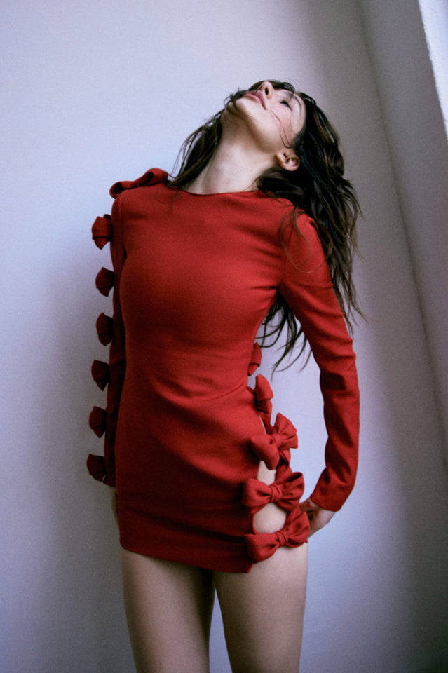 Adrien Hollow Out Bow Dress