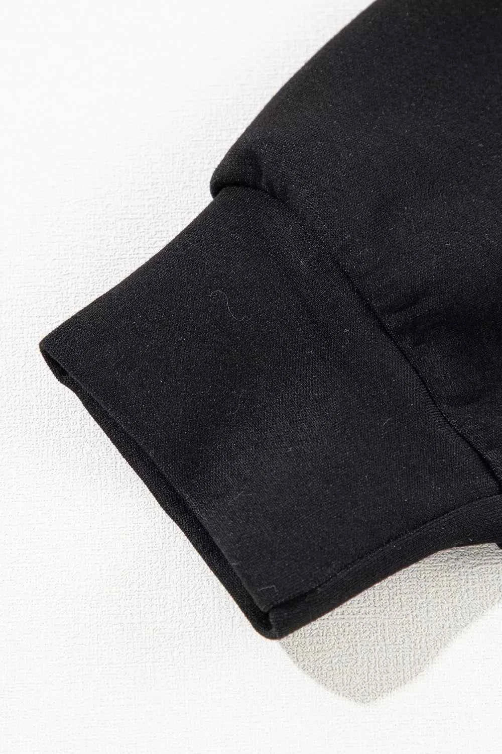 Solid Zip Sailor Collar Pullover Athleisure Sweatpants 2pcs Set