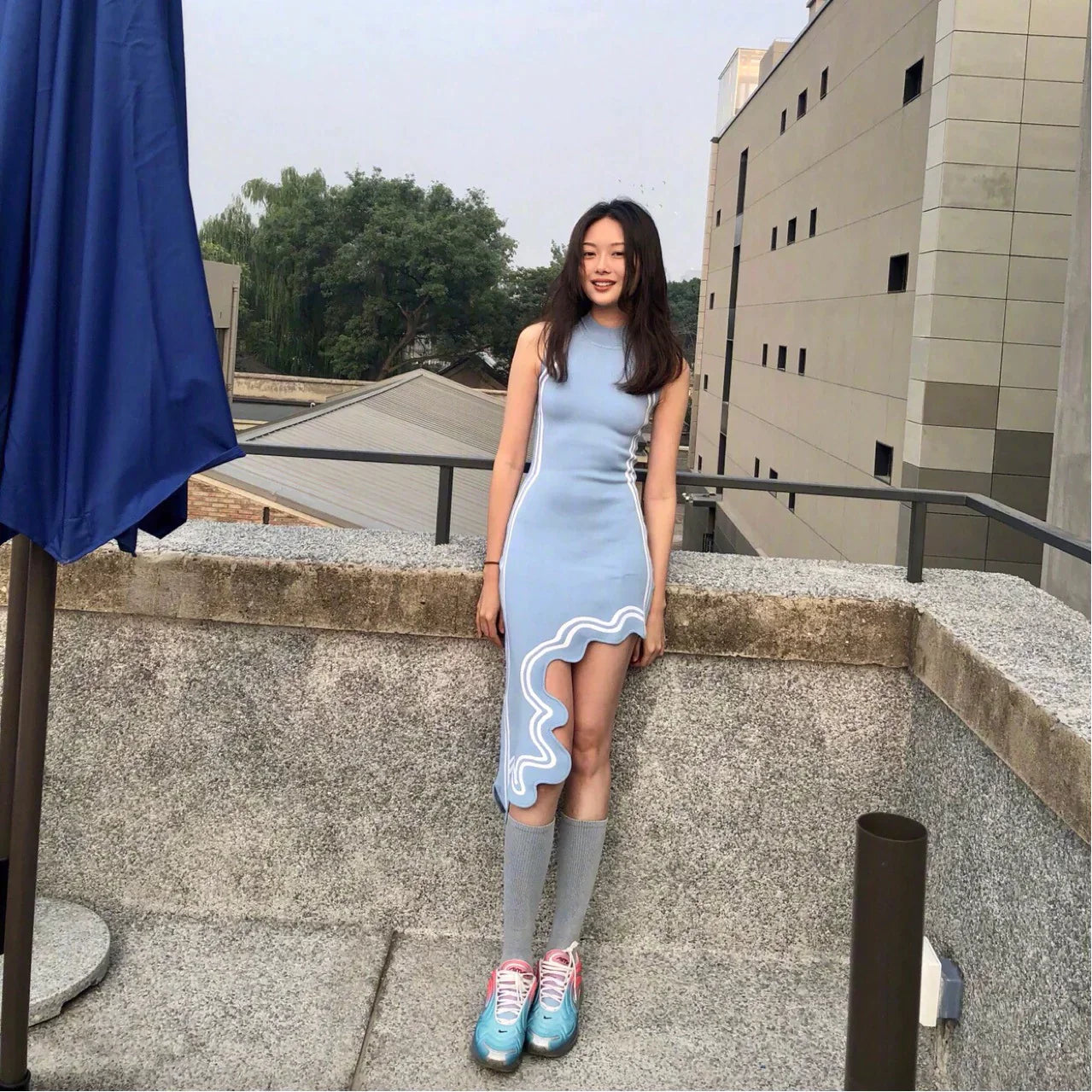 Dulce Asymmetrical Knit Dress for Women Everyday Fashion Pick