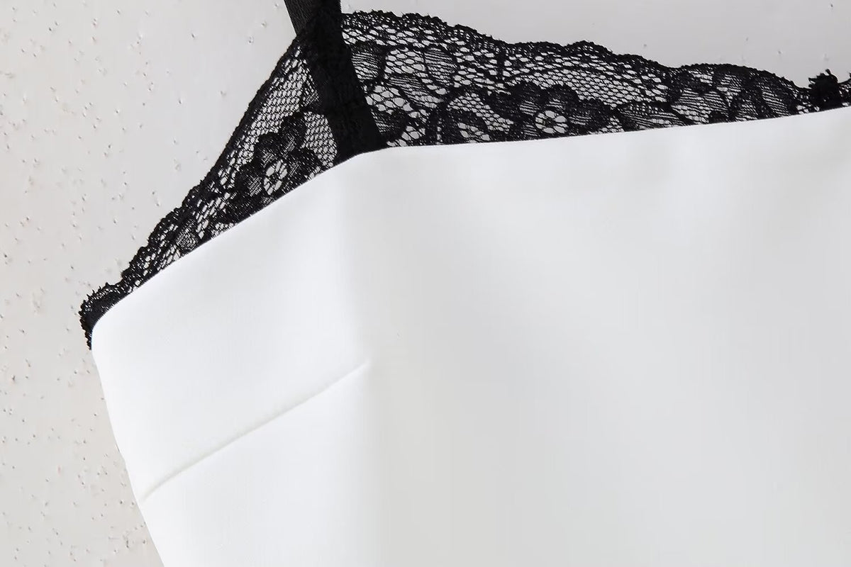 Women Lace Stitching Sexy Slim Fit Suspender Hip Dress