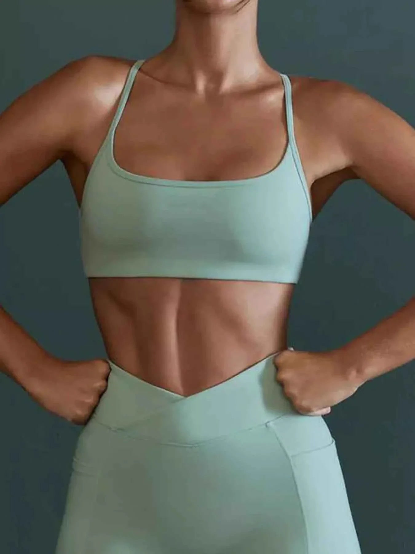 Seamless Cross-Waist Cami and Leggings Active Set