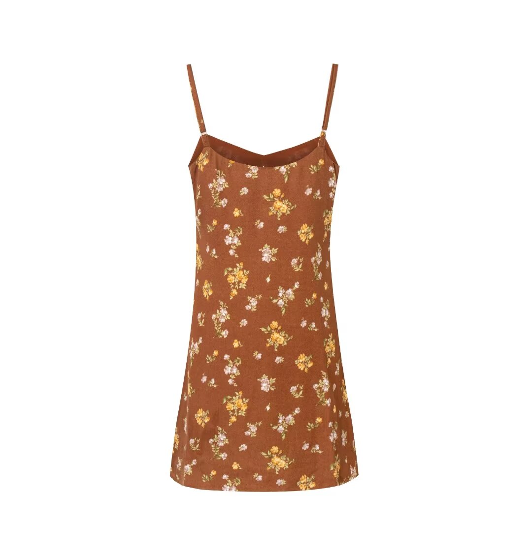Ditsy Floral Print V-Neck Cami A-Line Mini Dress 2