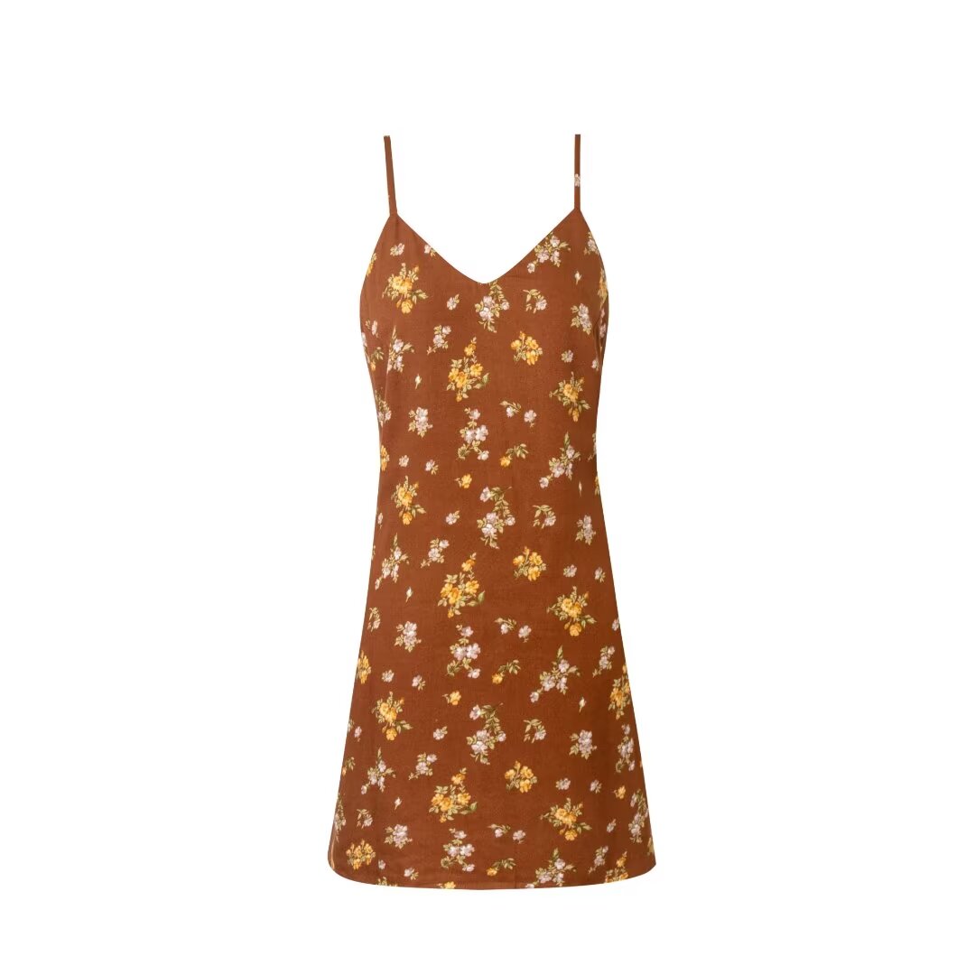 Ditsy Floral Print V-Neck Cami A-Line Mini Dress 10