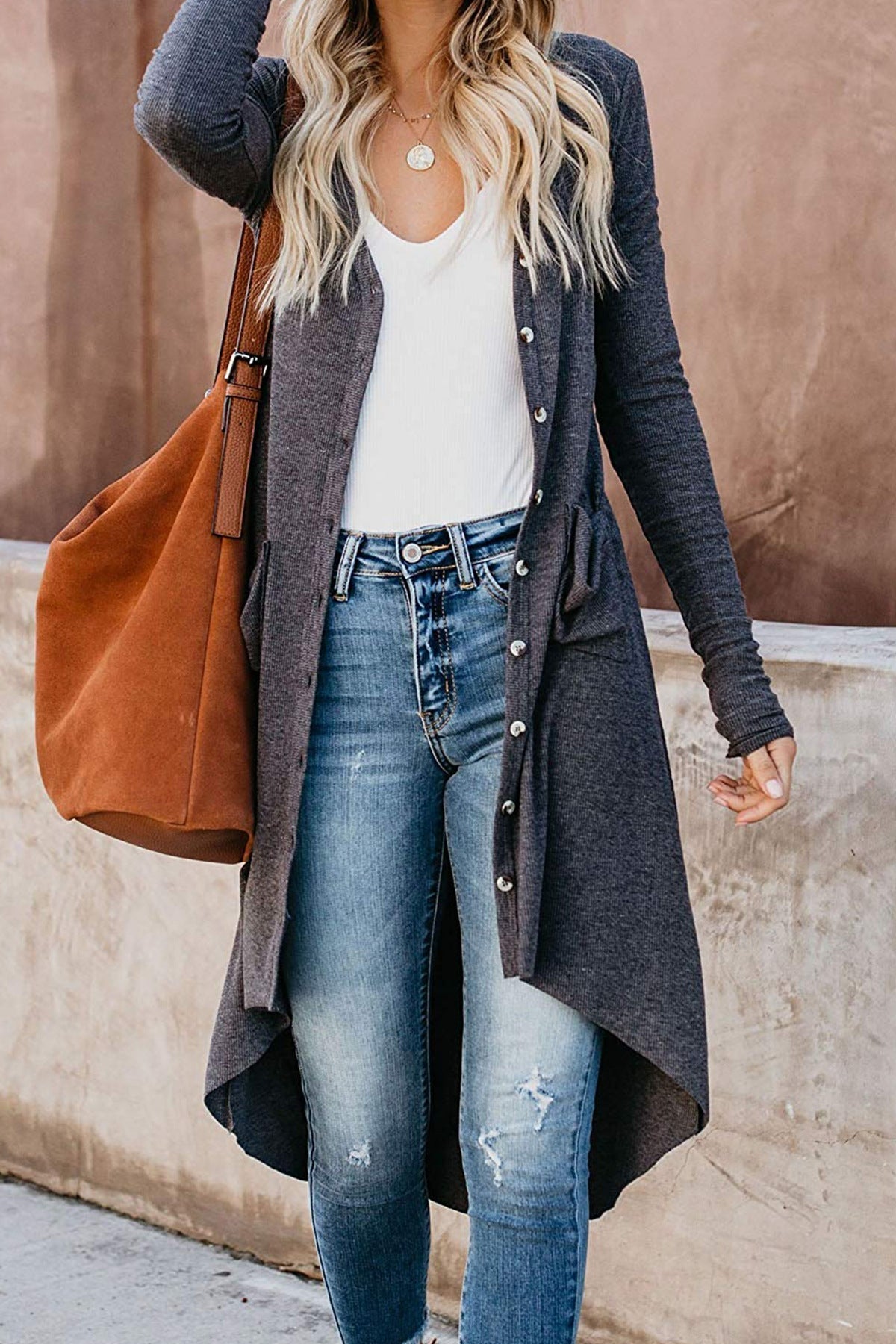 Front Button Button Cardigan