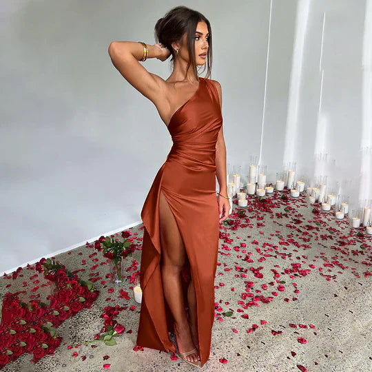 Ariana Premium Satin Maxi Dress Signature Edit