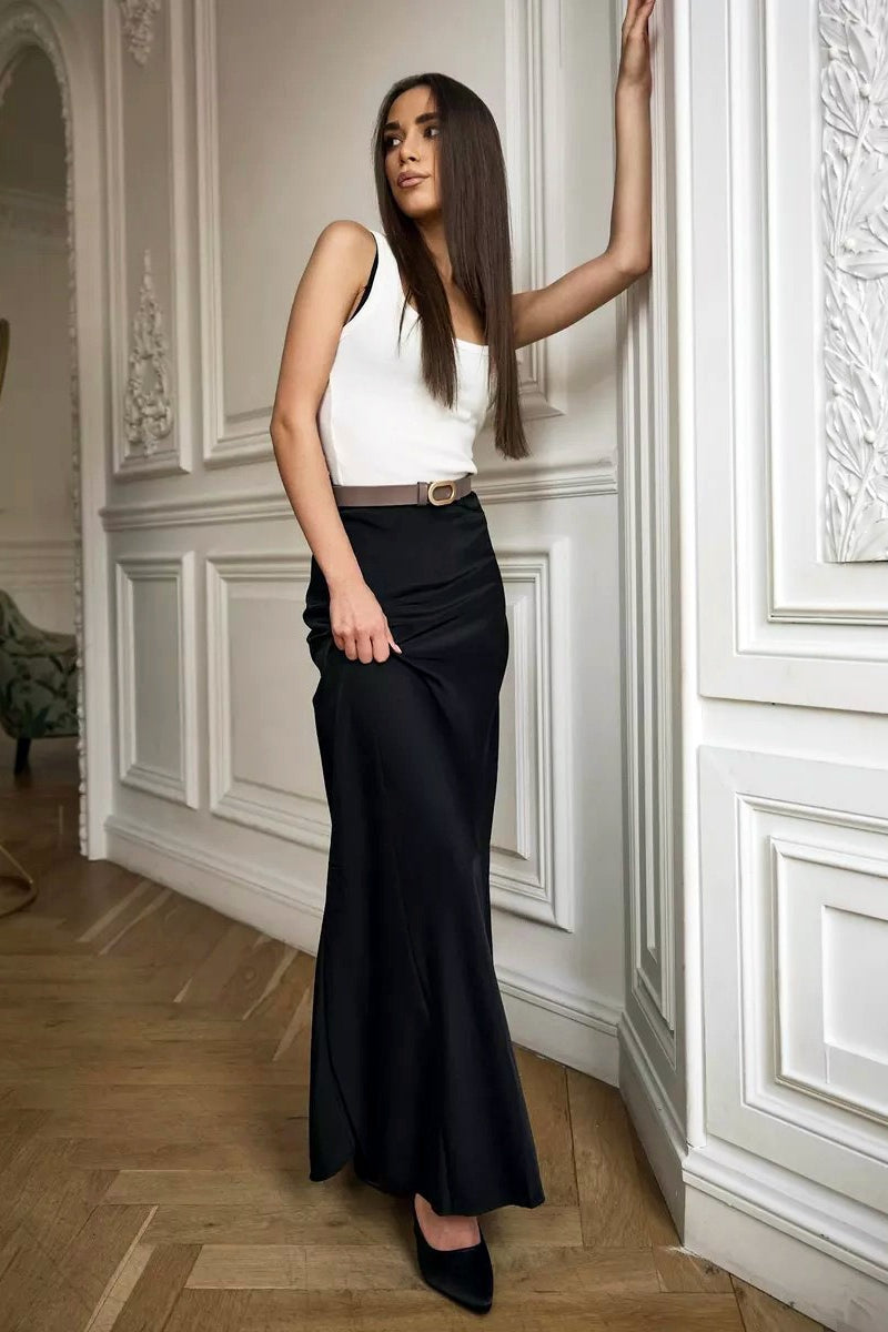 Satin High Waist Mermaid Maxi Skirt
