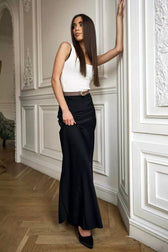 Satin High Waist Mermaid Maxi Skirt
