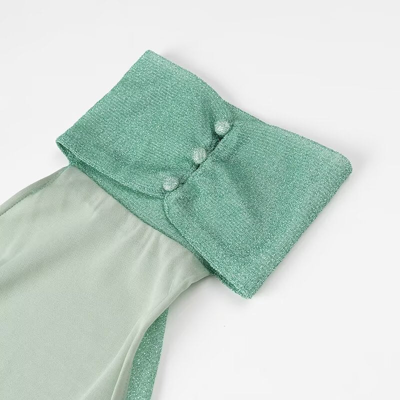 Vacation Dress High Grade Seaside Green Suspenders Slimming Dress