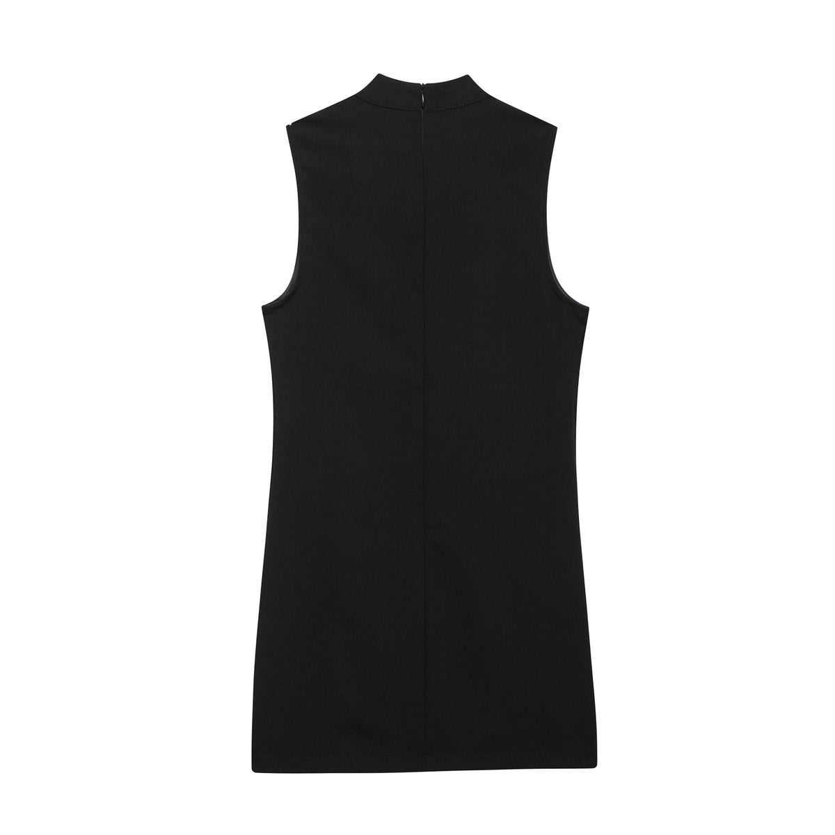 Mock Neck Sleeveless Straight Shift Mini Dress 3