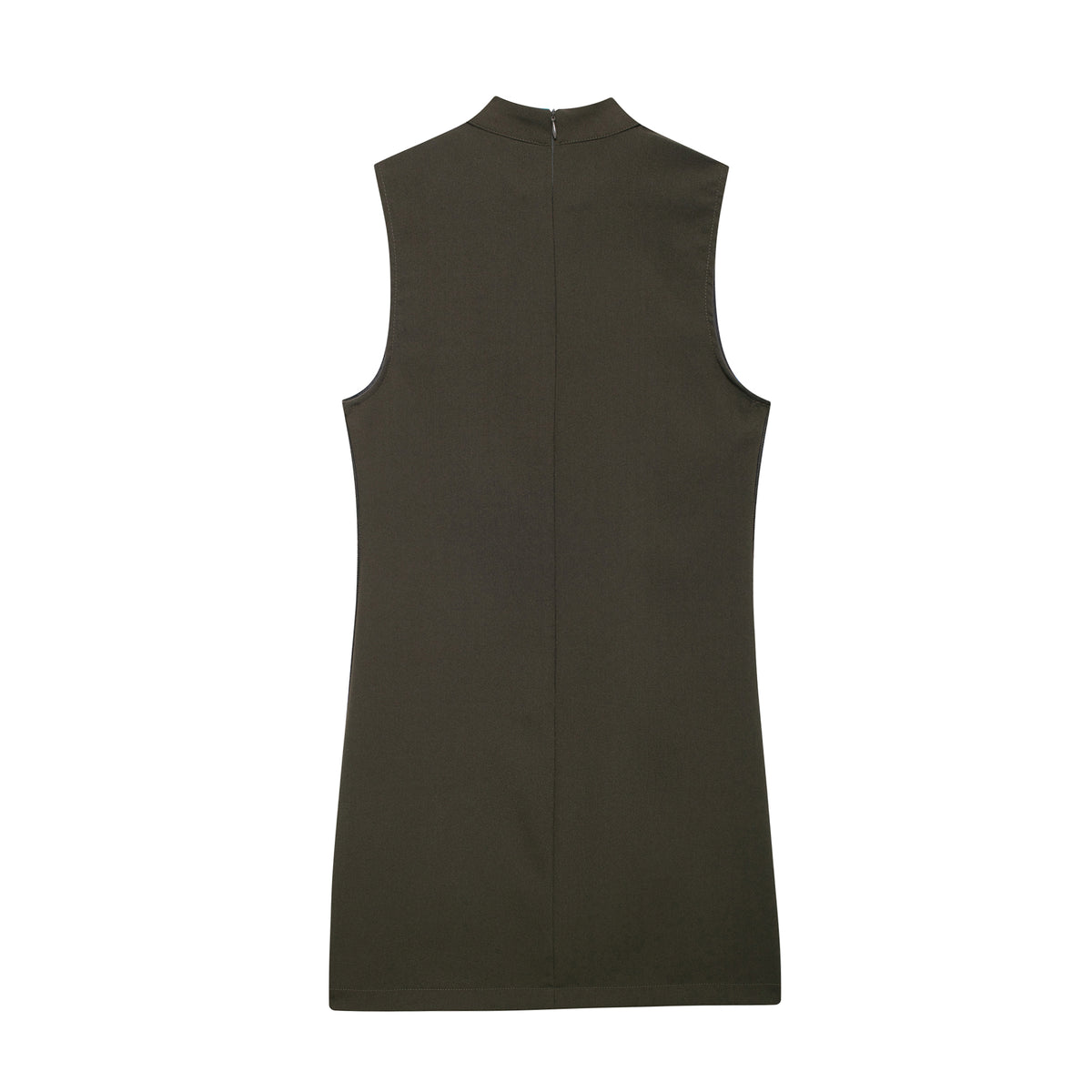 Mock Neck Sleeveless Straight Shift Mini Dress 4