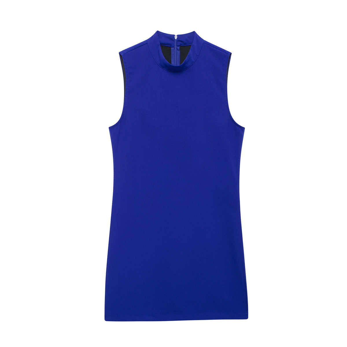Mock Neck Sleeveless Straight Shift Mini Dress 8