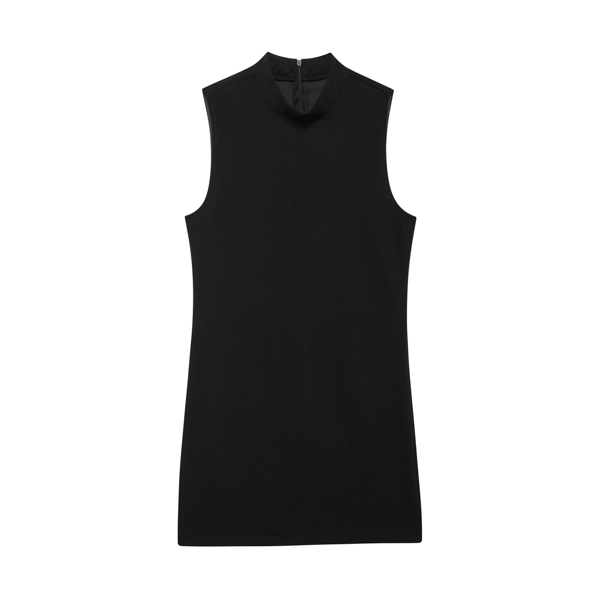 Mock Neck Sleeveless Straight Shift Mini Dress 17