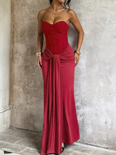 Strapless Corset Ruched Mermaid Maxi Gown 8