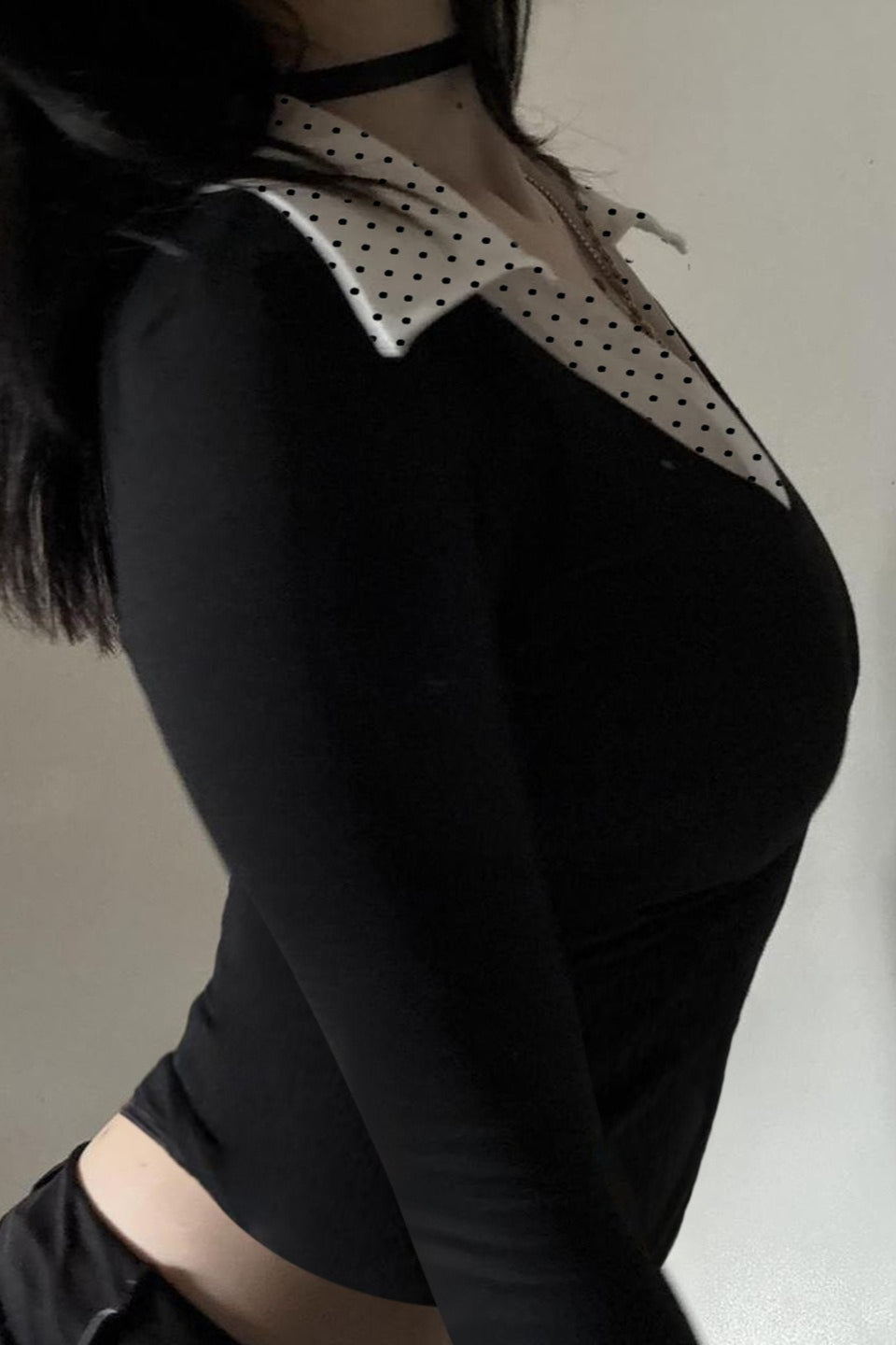 Colorblock Faux Layered Long Sleeve Top