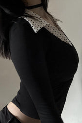 Colorblock Faux Layered Long Sleeve Top