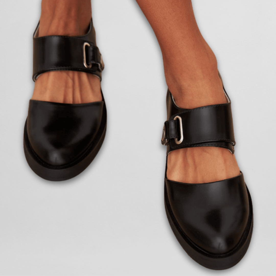 Buckle Strap Cut Out Flat Mary Jane Shoes