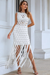 Denisa Sleeveless Stylish Tassel Dress