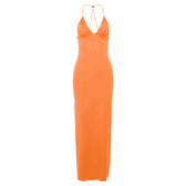 Butterfly applique backless v neck maxi dress 14