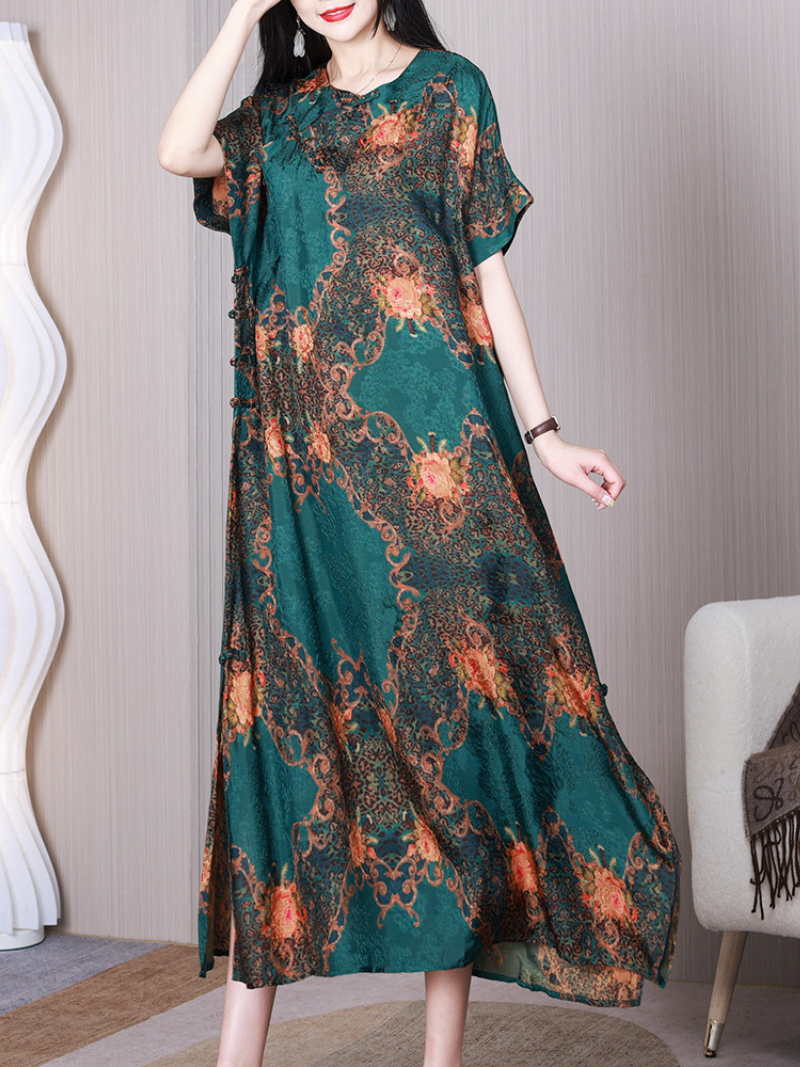 Beautiful Life Round Neck Short Sleeves A-line Dress
