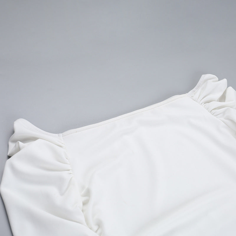 Frostene Off Shoulder Mini Dress-White