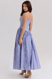 Floral Spaghetti Strap Corset Maxi Dress 22